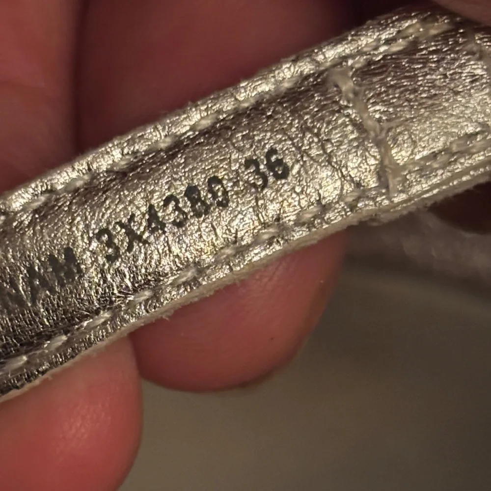 Retired style, 
Prada Red and Silver T-Strap Platform Sandals - Picture 10 of 10